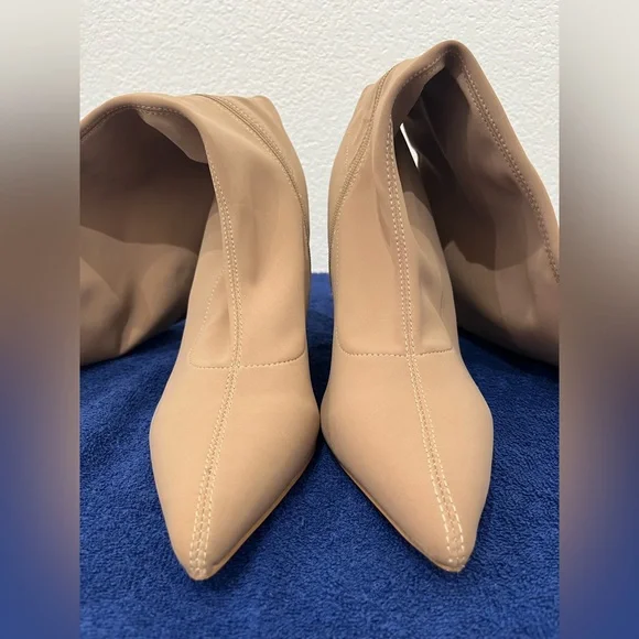 Olivia Ferguson Beige Champagne/Nude Over-the-Knee Boots. - Picture 4 of 13